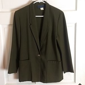 Norton McNaughton Olive Green Blazer with scarf
